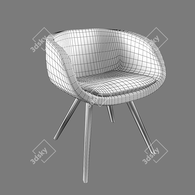 Minimalist Scoop Chair 3D model image 2