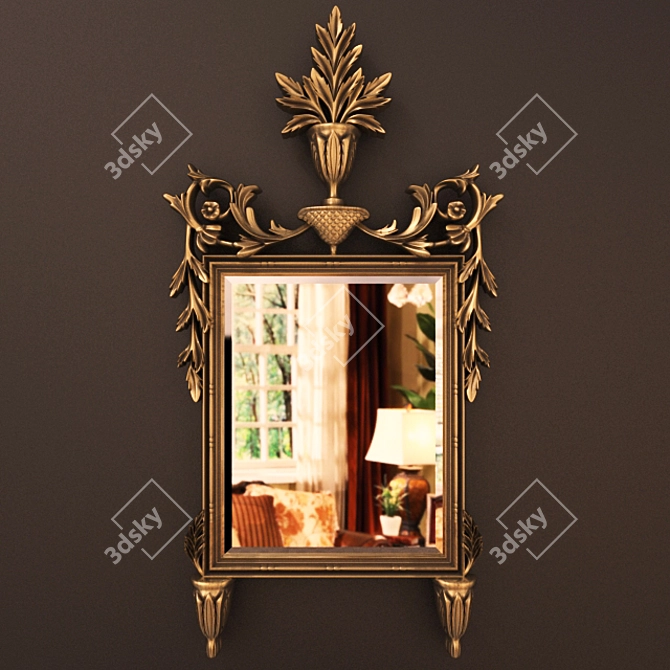 Elegant Italian Louis XXI Mirror 3D model image 1