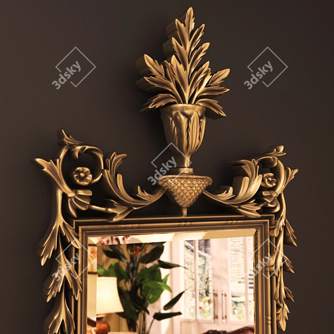 Elegant Italian Louis XXI Mirror 3D model image 2