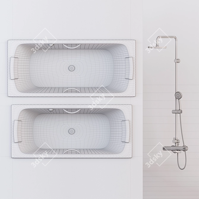 Title: Roca Lun & Victoria-T - Ultimate Bath and Shower Set 3D model image 2