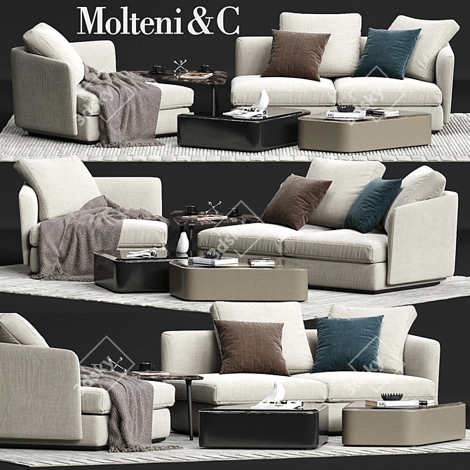 Minimalist Molteni&C SLOANE Sofa 3D model image 1