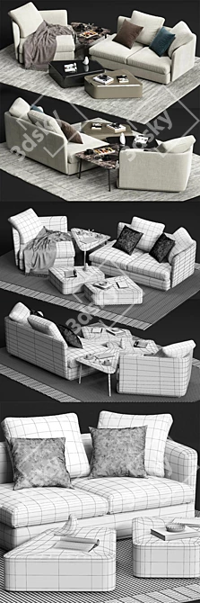 Minimalist Molteni&C SLOANE Sofa 3D model image 3
