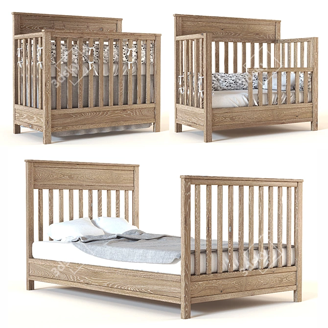 Convertible Crib: Charlie 4-In-1 3D model image 1