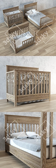 Convertible Crib: Charlie 4-In-1 3D model image 2