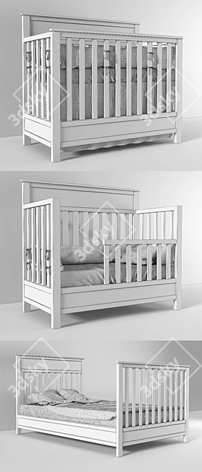 Convertible Crib: Charlie 4-In-1 3D model image 3