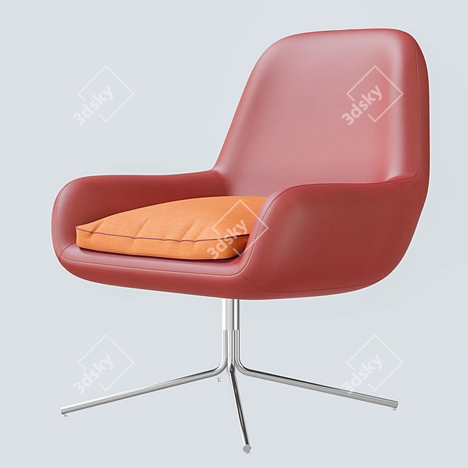 Elegant Leather Armchair 3D model image 1