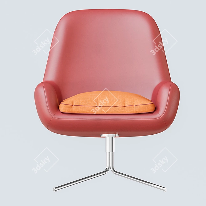 Elegant Leather Armchair 3D model image 2