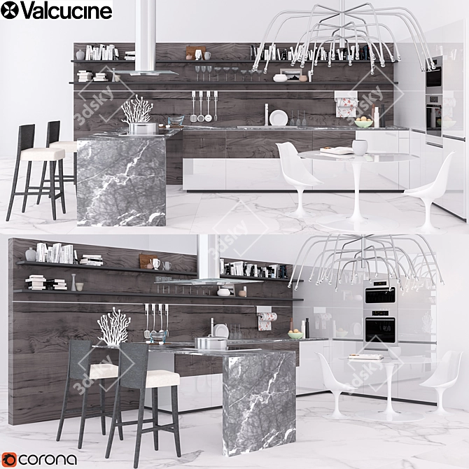 Modern Lacquered Kitchen Valcucine: Forma Mentis 3D model image 1