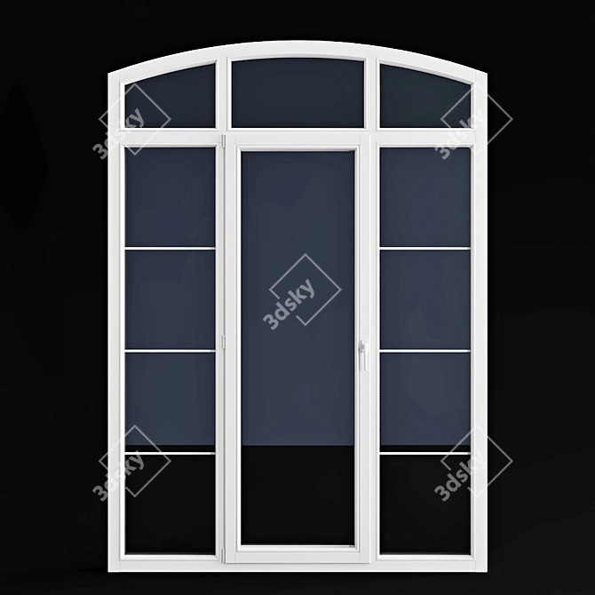 Elegant Arch Window & Door Set 3D model image 3