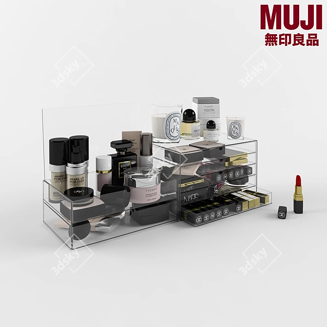 Modern Cosmetics Drawer Set 3D model image 1