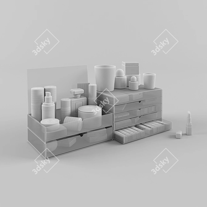 Modern Cosmetics Drawer Set 3D model image 2