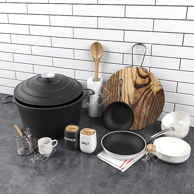 DUKA Kitchen Set: Quality Essentials 3D model image 2