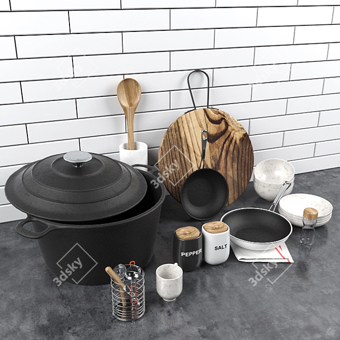 DUKA Kitchen Set: Quality Essentials 3D model image 3