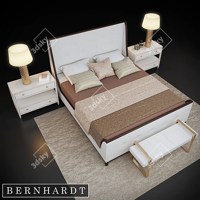 Jet Set California King Bed 3D model image 1