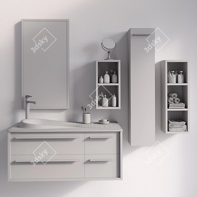 ARCOM POLLOCK COMPOSITION 36 Bathroom Furniture Set 3D model image 3