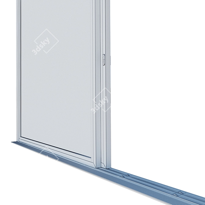 Sleek Aluminum Sliding Door 3D model image 3