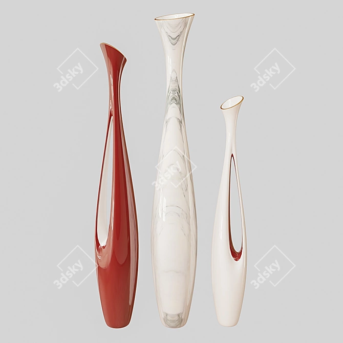 Elegant Crystal Vase 3D model image 1