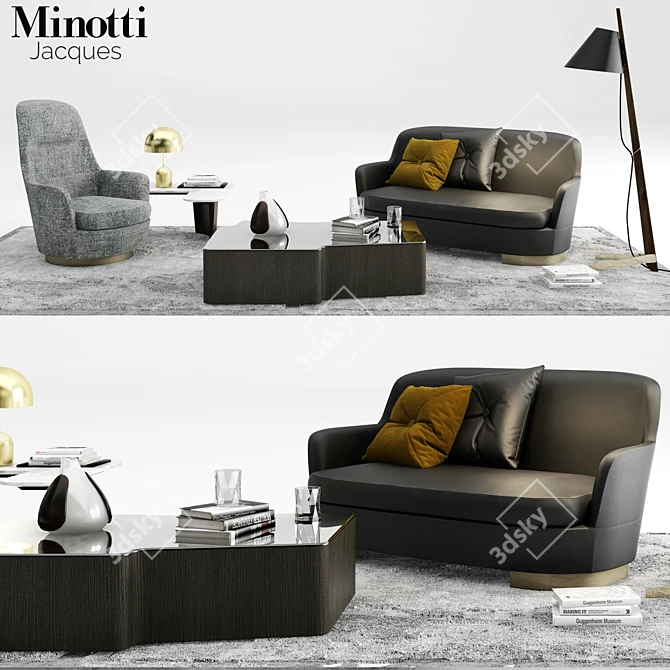 Modern Luxury 6-Piece Furniture Set 3D model image 1