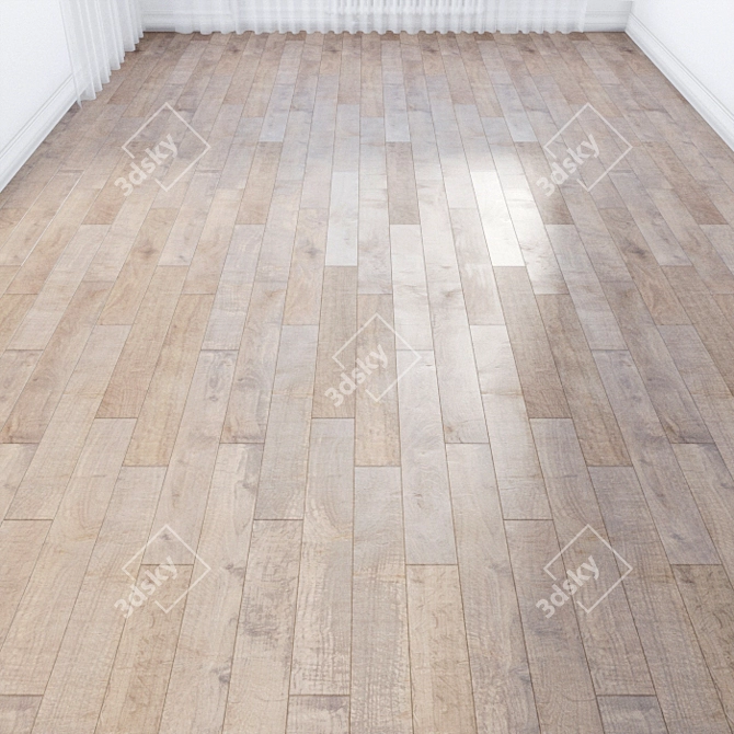 Premium Parquet Flooring: 2 Designs, 125x910mm & 100x430mm 3D model image 2