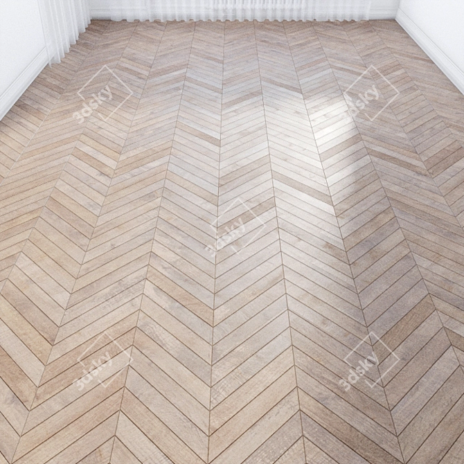 Premium Parquet Flooring: 2 Designs, 125x910mm & 100x430mm 3D model image 3