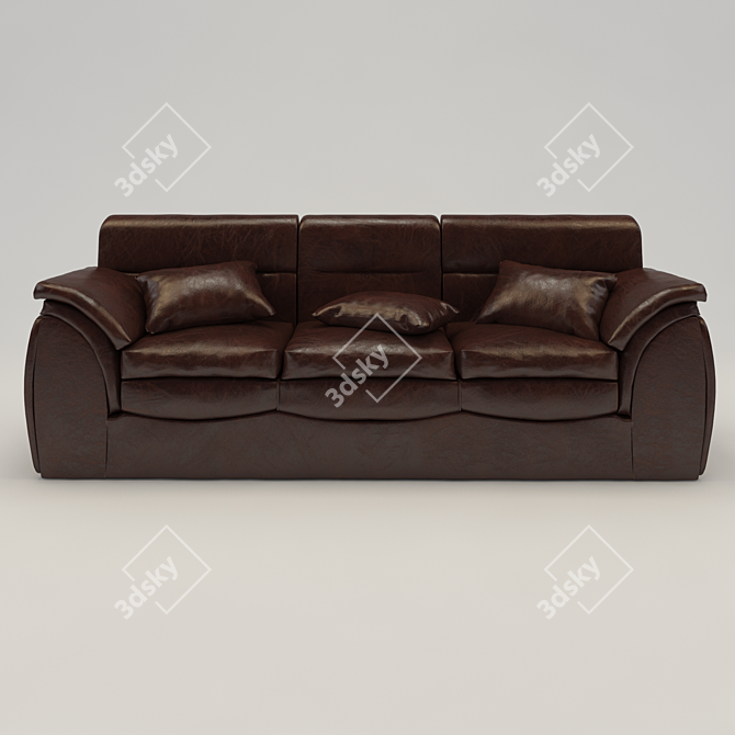 Luxury Leather Sofa 3D model image 1