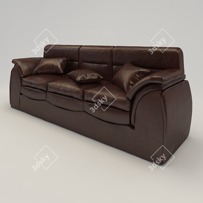 Luxury Leather Sofa 3D model image 2