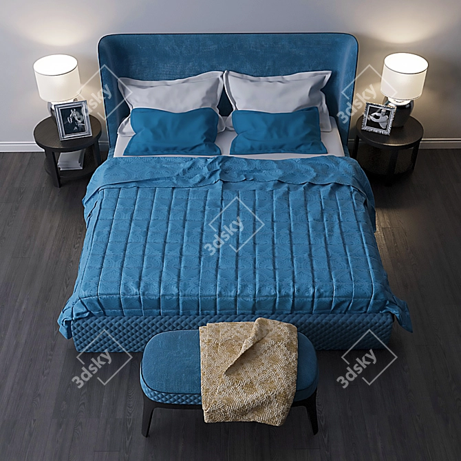 Elegant MARSEILE Bed: Perfect Dream Space 3D model image 2