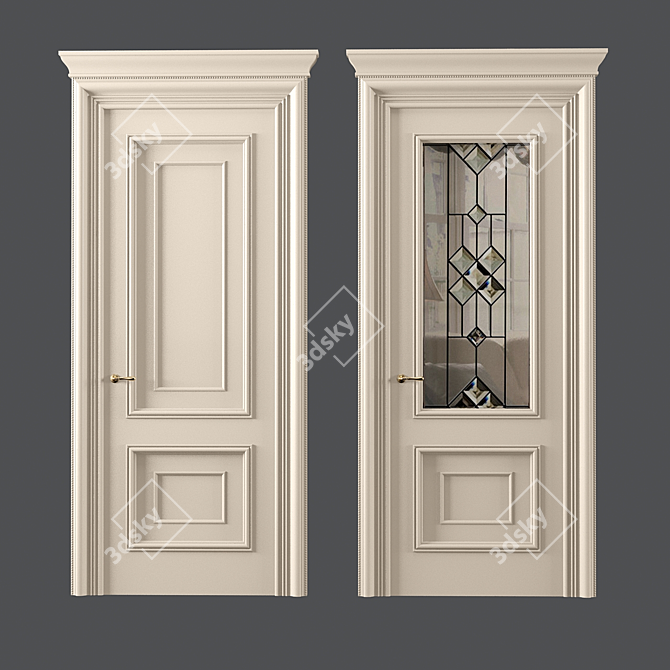 Elegant CLASSIK Doors: Rendered in V-Ray 3D model image 1