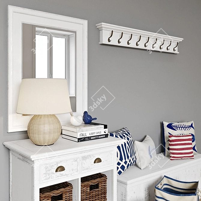 Entryway Furniture & Decor Set 3D model image 2