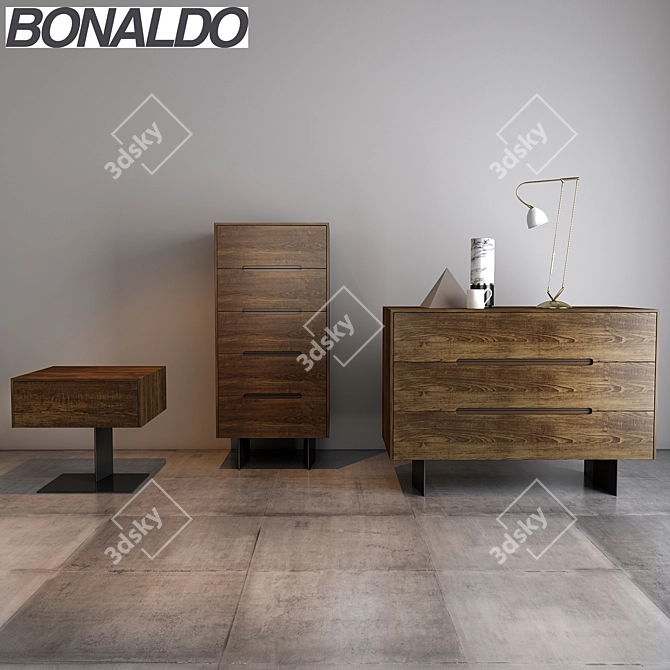 Bonaldo Wai & Gala: Sleek and Chic Bedside to Highboy 3D model image 1