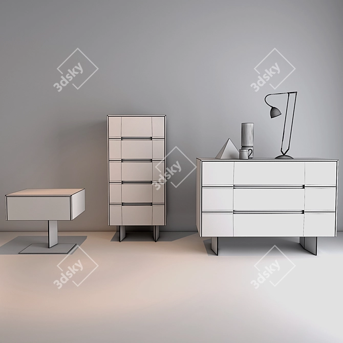 Bonaldo Wai & Gala: Sleek and Chic Bedside to Highboy 3D model image 2