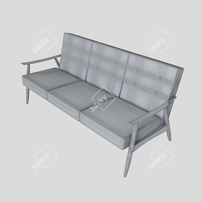 Stylish Wyatt Vegan Leather Sofa 3D model image 2