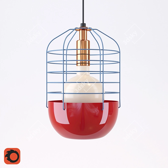 Bluff City 20 Steel Cage Lamp 3D model image 1