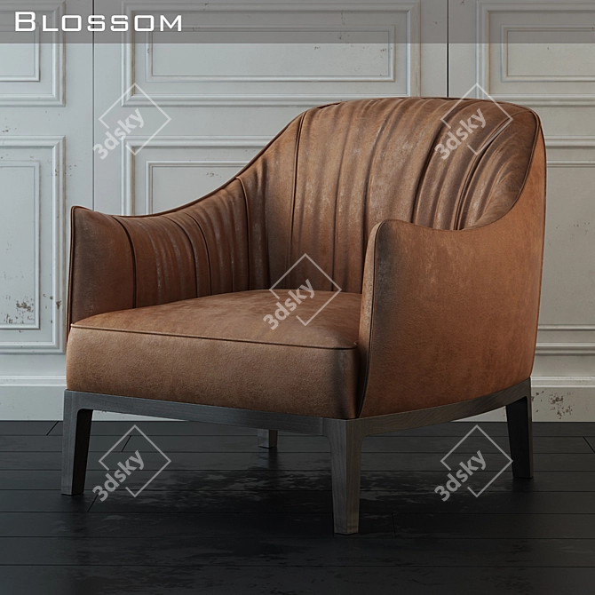 Blossom Armchair: Elegant Design, Italian Craftsmanship 3D model image 1