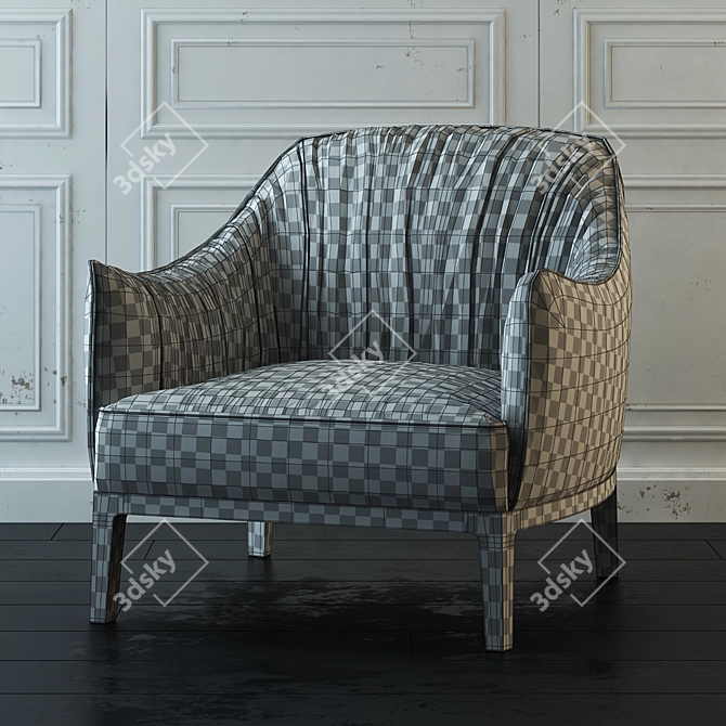 Blossom Armchair: Elegant Design, Italian Craftsmanship 3D model image 3