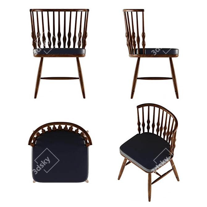 Elegant Cad Chair 3D model image 2