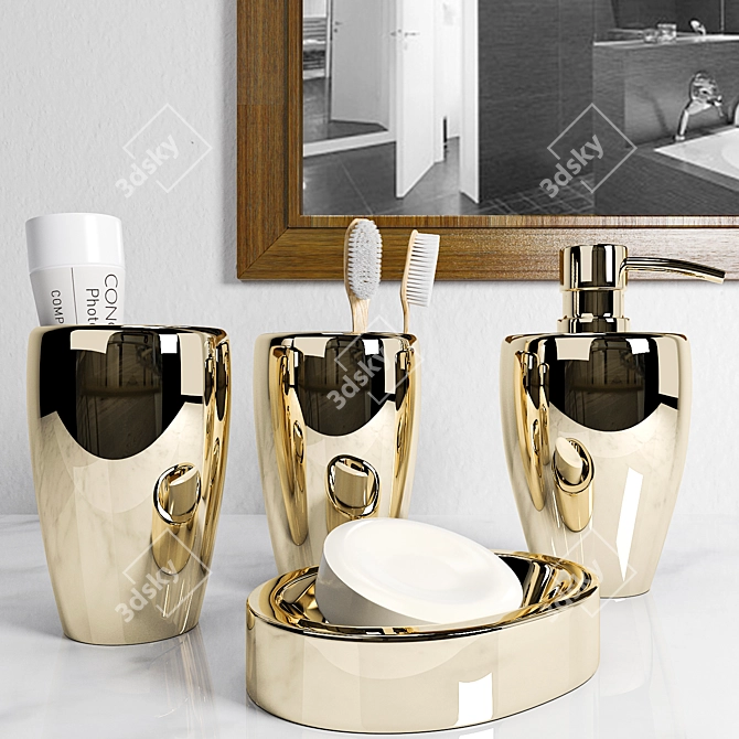 White Bliss Bath Ensemble 3D model image 3