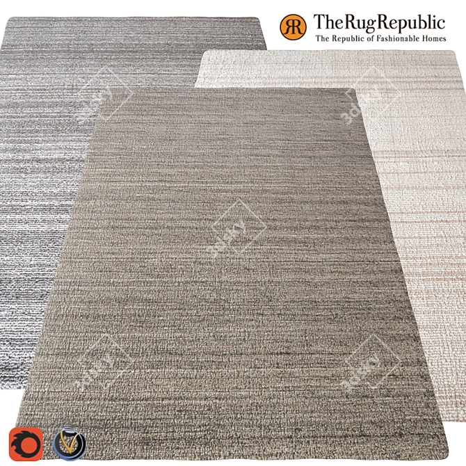 Tenes Handwoven Wool Carpet: Elegant, Durable, Stylish 3D model image 1