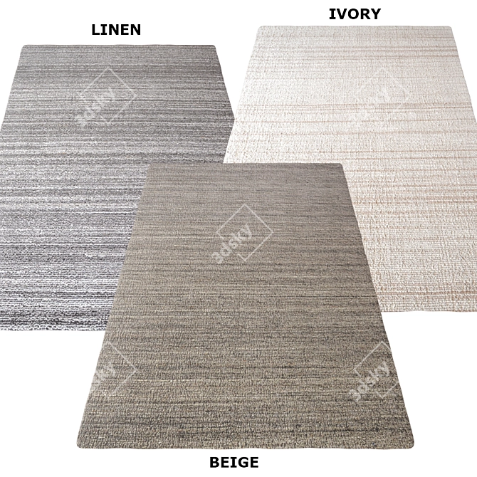 Tenes Handwoven Wool Carpet: Elegant, Durable, Stylish 3D model image 2