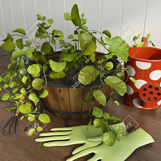 Green Garden Tool Set: Versatile and Durable 3D model image 2