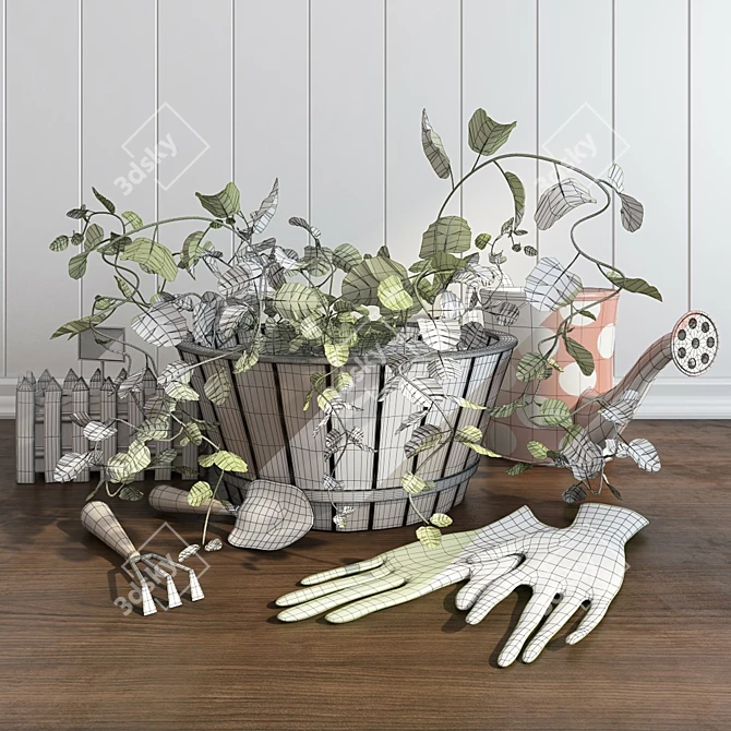 Green Garden Tool Set: Versatile and Durable 3D model image 3