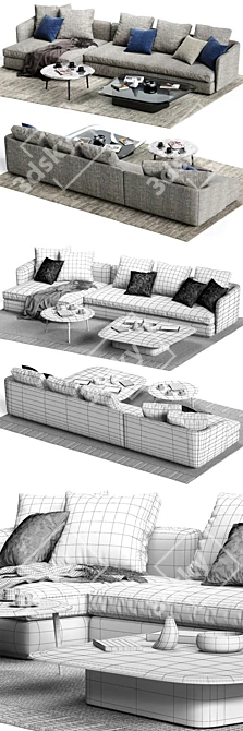 Modern Molteni&C SLOANE Sofa Set 3D model image 3