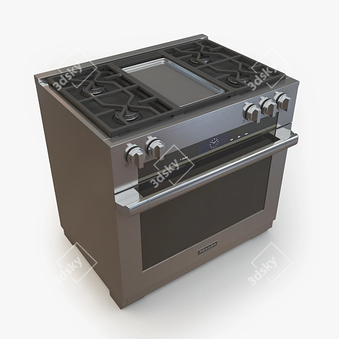 Modern Miele HR 1936 Dual Fuel 3D model image 2