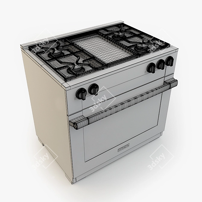 Modern Miele HR 1936 Dual Fuel 3D model image 3