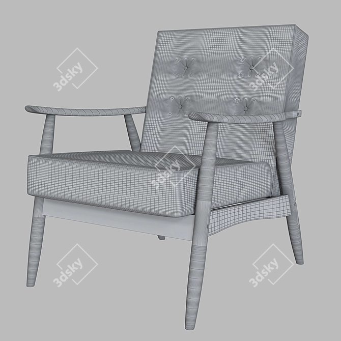 Wyatt Vegan Leather Armchair: Chic Comfort 3D model image 2