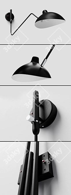 Sleek Mouille Sconce for Multiple Lamps 3D model image 2