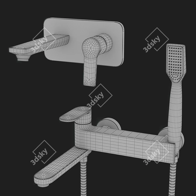 Elegant Elghansa Bath Mixers 3D model image 2