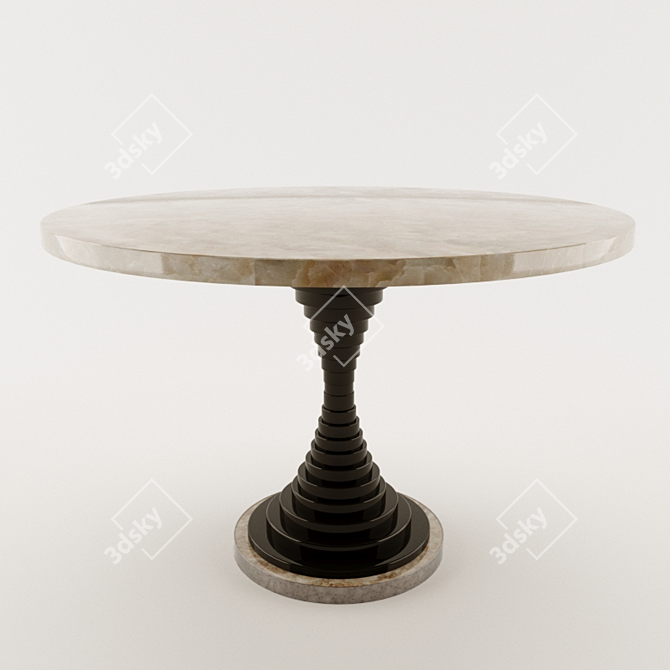 Elegant Spiral Dining Table 3D model image 1