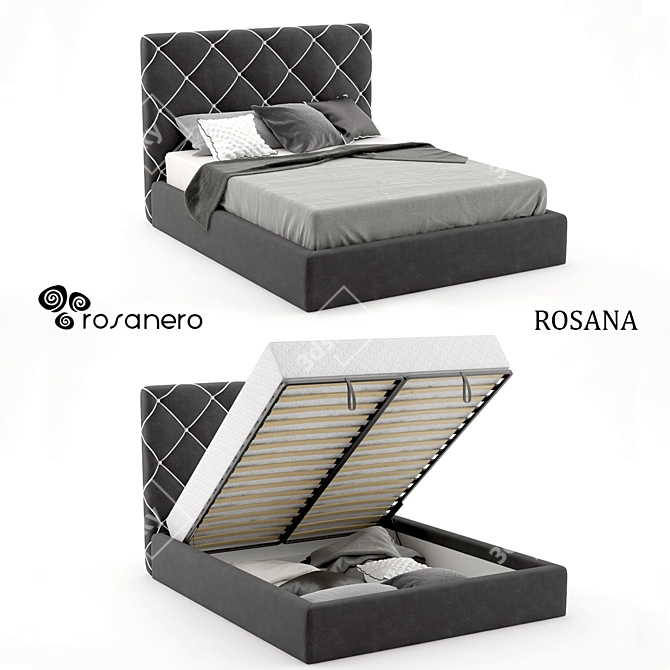  Luxe Rosanero Rosana Bed 3D model image 1