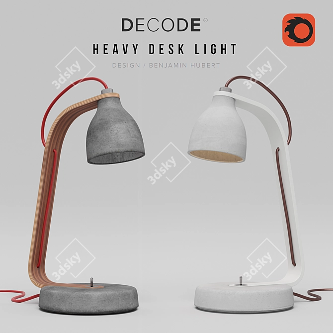 Minimalist Concrete Desk Light 3D model image 1